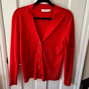 Tory Burch red-orange cardigan - Size Small